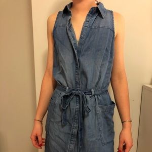 Button up, soft jean dress